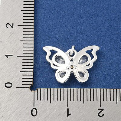 Brass Micro Pave Clear Cubic Zirconia Pendants KK-Z057-07S-1