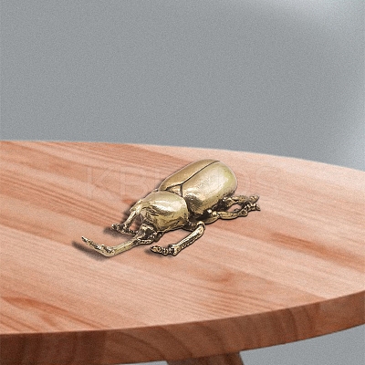 Brass Tea Pet Allomyrina Dichotoma Figurines Statues for Home Office Desktop Decoration PW-WG96CDA-01-1