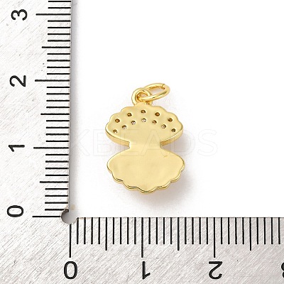 Brass Micro Pave Cubic Zirconia Pendants X-KK-I276-08G-1