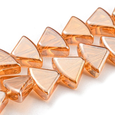 Pearl Luster Plated Electroplate Transparent Glass Beads Strands EGLA-G037-08A-PL01-1