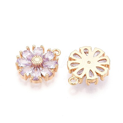 Real 18K Gold Plated Brass Micro Pave Cubic Zirconia Pendants KK-S360-043B-NF-1