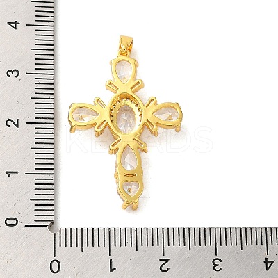 Brass Micro Pave Clear Cubic Zirconia Pendants FIND-Z041-17G-1