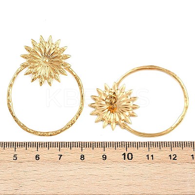 304 Stainless Steel Flower Stud Earrings EJEW-I320-16G-1