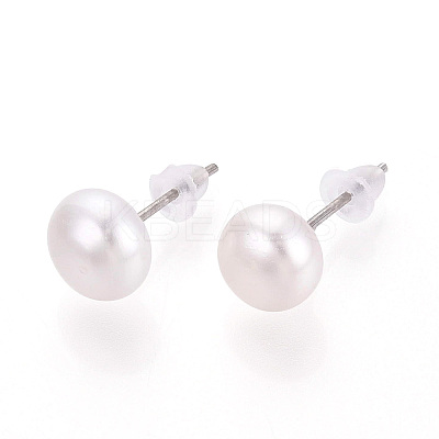 Natural Pearl Stud Earrings PEAR-N020-11A-1