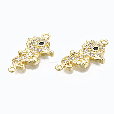 Brass Micro Pave Cubic Zirconia Links Connectors ZIRC-N039-114B-NF-1