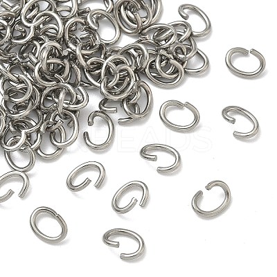 Tarnish Resistant Oval 304 Stainless Steel Open Jump Rings LS-STAS-R067-01-1