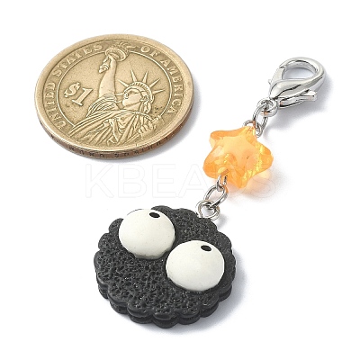 Biscuits with Eyes Opaque Resin Pendant Decorations HJEW-JM01560-1