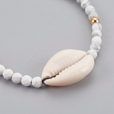 Natural Howlite Braided Bead Bracelets BJEW-JB04079-03-1