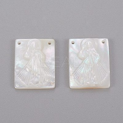 Natural White Shell Mother of Pearl Shell Pendants SHEL-K004-06-1