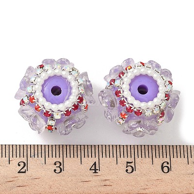 Flower Style Resin Rhinestone Beads CLAY-NH0003-05S-1