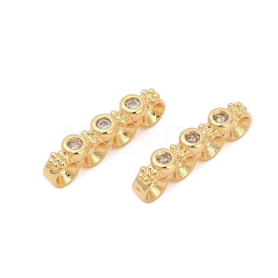 Brass Micro Pave Clear Cubic Zirconia Spacer Bars LS-KK-P302-26G-1