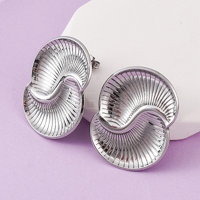 304 Stainless Steel Vortex Spiral Stud Earrings EJEW-C148-01P-1