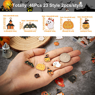 44pcs 22 style Alloy Enamel Pendants ENAM-MP0001-07-1
