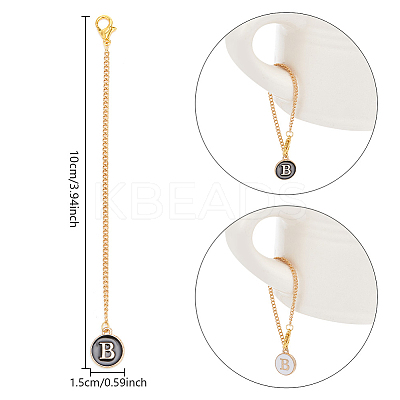 Flat Round with Letter Alloy Enamel Wine Glass Charms AJEW-AB00184-02-1