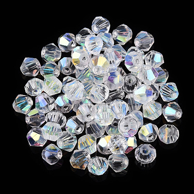 Electroplate Transparent Glass Beads GLAA-YWC0001-02A-1