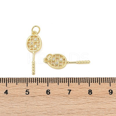 Brass Micro Pave Cubic Zirconia Pendants KK-U058-29G-1