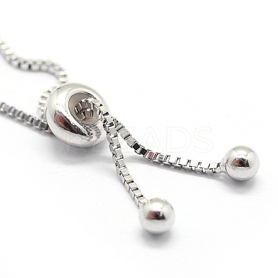 Anti-Tarnish Rhodium Plated 925 Sterling Silver Chain Bracelet Making MAK-L016-001P-1