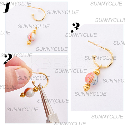 40Pcs 2 Colors 304 Stainless Steel Stud Earring Findings STAS-SC0010-32-1