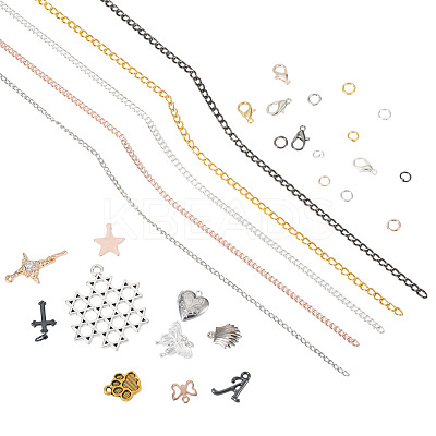 DIY Iron Chains Necklaces Making Kits DIY-TA0013-17-1