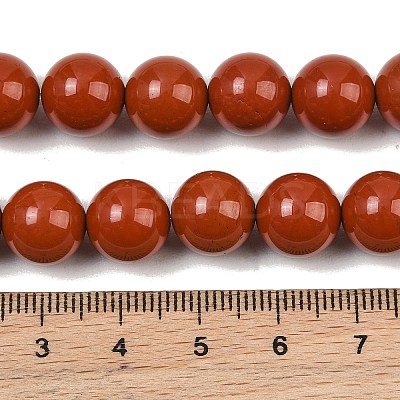 Grade A Natural Red Jasper Bead Strands G-P075-36-10mm-1