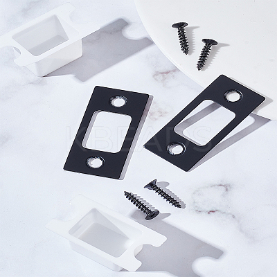 2 Sets 201 Stainless Steel Door Reinforcement Plate with Screws AJEW-LP0001-31EB-1