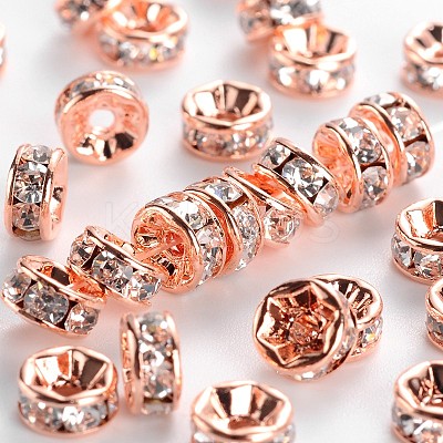 Brass Rhinestone Spacer Beads RB-A014-Z6mm-01RG-NF-1