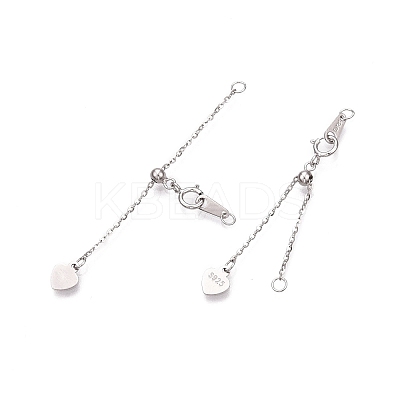 Anti-Tarnish 925 Sterling Silver Chain Extenders STER-N016-42P-1
