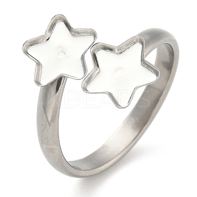 304 Stainless Steel Cuff Rings Components STAS-K279-02B-P-1