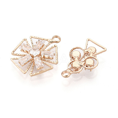 Brass with Cubic Zirconia Pendants KK-T072-51G-1
