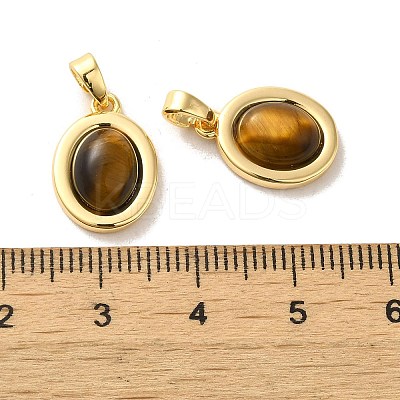 Natural Tiger Eye Pendants KK-H461-05G-1
