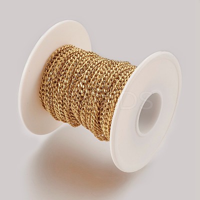 Ion Plating(IP) Handmade 304 Stainless Steel Curb Chains STAS-P200-06G-1