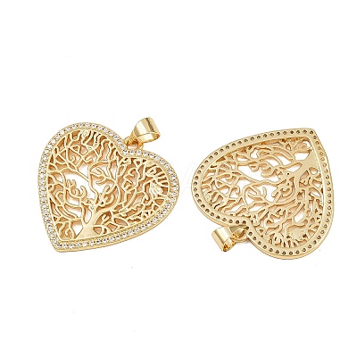Brass Micro Pave Cubic Zirconia Pendants KK-C132-25G-1