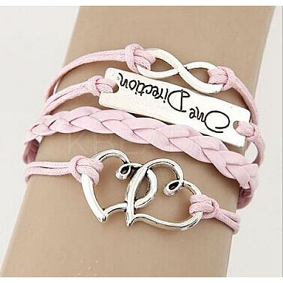 Imitation Leather Link Multi-strand Bracelets for Women Men WG5E2D4-02-1