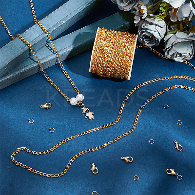 DIY Iron Twisted Chains Curb Chains Bracelets Necklaces Making Kits DIY-UN0006-22B-1