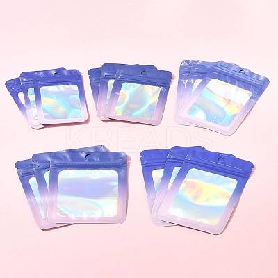 60Pcs 5 Styles Rectangle Glitter Holographic PVC Resealable Packaging Bags ABAG-FS0001-14A-1