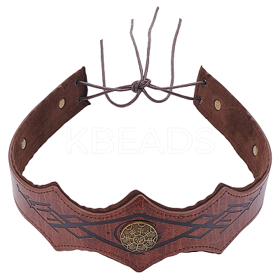 PU Leather & Alloy Headbands Hair Accessories for Women Girls OHAR-WH20009-02C-01-1