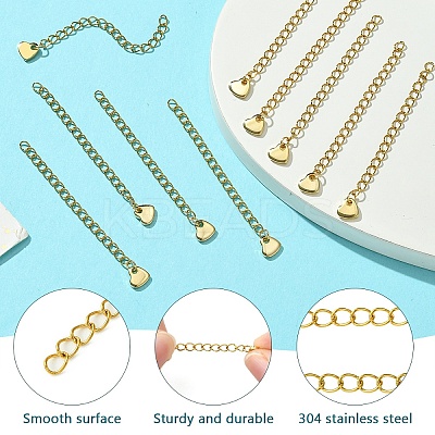 304 Stainless Steel Curb Chain Extender & Open Jump Ring & Lobster Claw Clasps DIY-YW0010-75-1