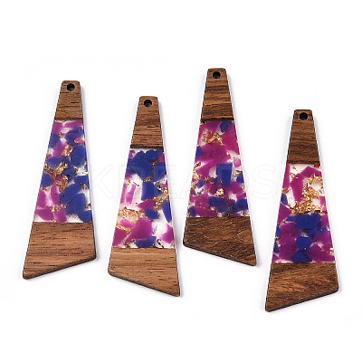 Transparent Resin & Walnut Wood Big Pendants RESI-TAC0017-71-A05-1