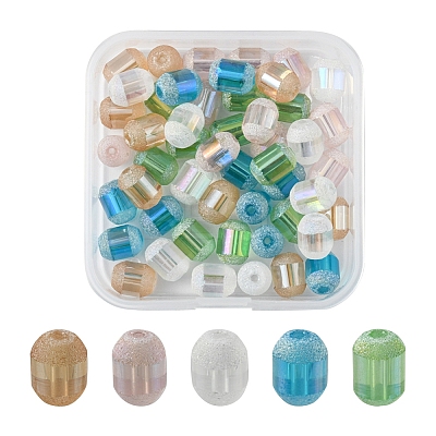 50Pcs 5 Colors Transparent Electroplate Glass Beads Strands EGLA-YW0001-36-1