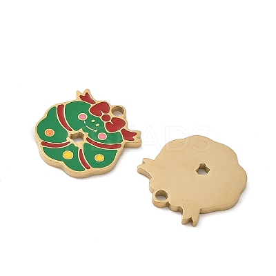 Christmas 304 Stainless Steel Enamel Pendants STAS-Z093-08P-G-1