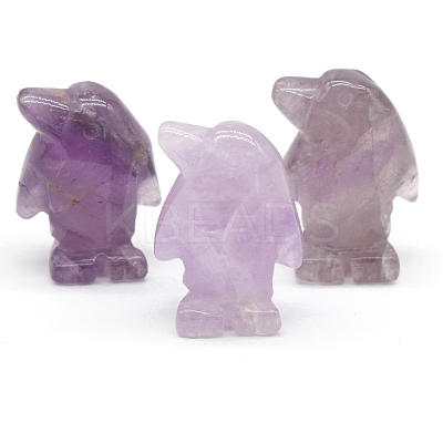 Natural Amethyst Carved Healing Penguin Figurines PW-WG12060-03-1