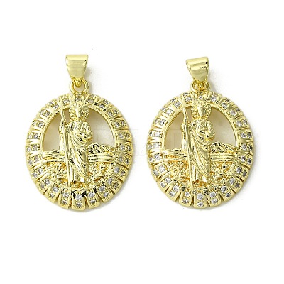 Brass Micro Pave Cubic Zirconia Pendants KK-H472-53H-G-1