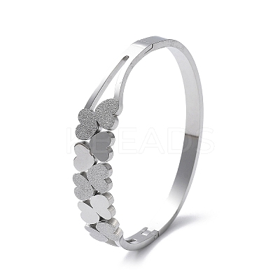 304 Stainless Steel Hinged Bangles for Women BJEW-A011-19P-1