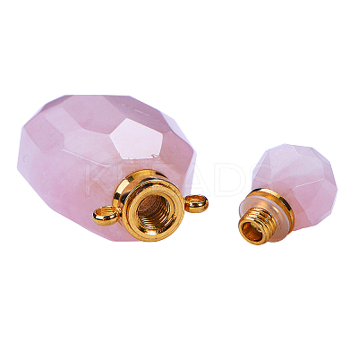 Faceted Natural Gemstone Openable Perfume Bottle Pendants G-CJ0001-37-1