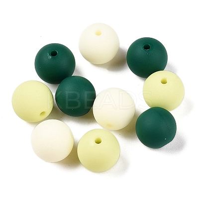 Rubberized Style Imitated Silicone Acrylic Beads MACR-T048-01B-09-1