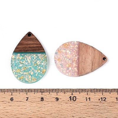 Opaque Resin and Walnut Wood Pendants RESI-T060-11M-1