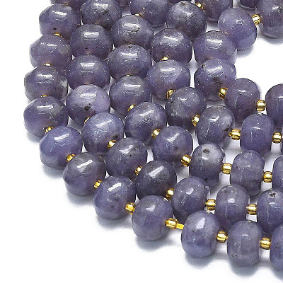 Natural Lepidolite/Purple Mica Stone Beads Strands G-P573-B05-01-1