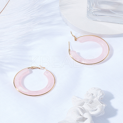 1 Pair Stylish Stainless Steel Fever Hoop Earrings EJEW-LP0011-05C-1