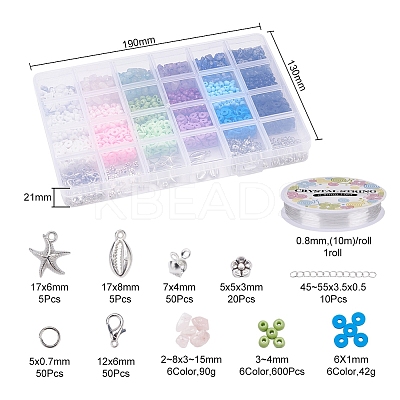 Mixed Stone & Glass Seed & Polymer Clay Beads DIY Jewelry Set Making Kit DIY-YW0004-73-1