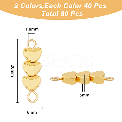 80Pcs 2 Colors Alloy Connector Charms PALLOY-HY0001-01-1